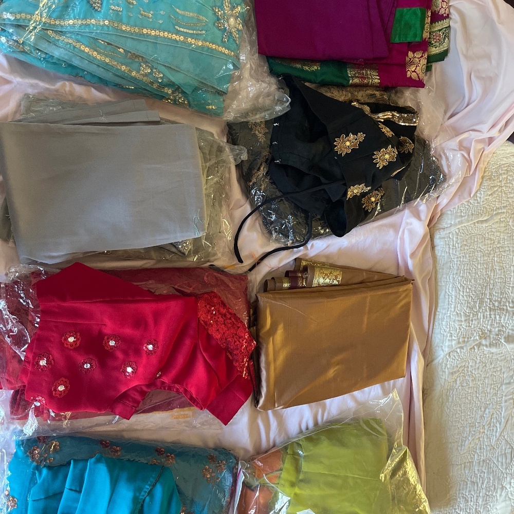 8 lot of Indian wedding sarees